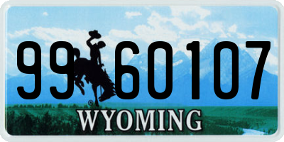 WY license plate 9960107