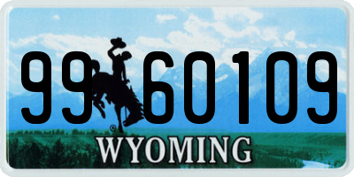 WY license plate 9960109