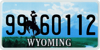 WY license plate 9960112