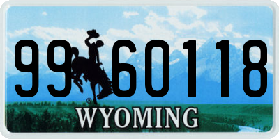 WY license plate 9960118