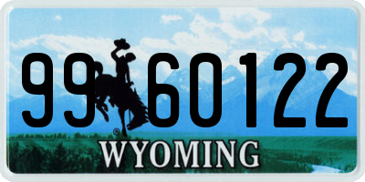WY license plate 9960122