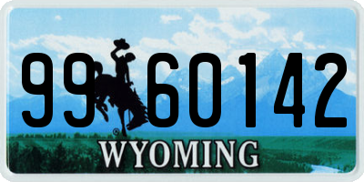 WY license plate 9960142