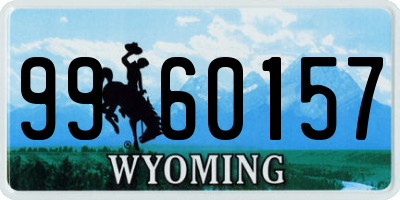 WY license plate 9960157