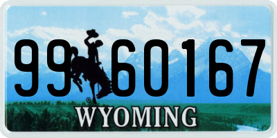 WY license plate 9960167