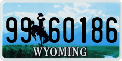 WY license plate 9960186