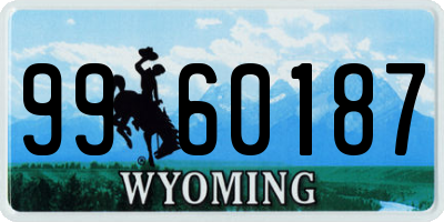 WY license plate 9960187