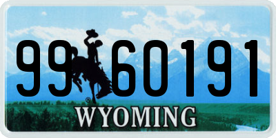 WY license plate 9960191