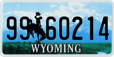 WY license plate 9960214