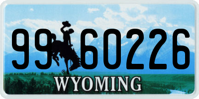 WY license plate 9960226