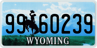 WY license plate 9960239