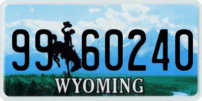 WY license plate 9960240