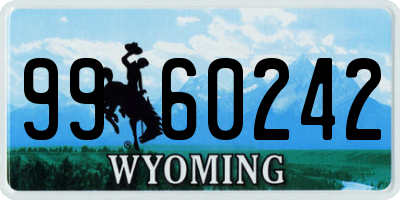 WY license plate 9960242