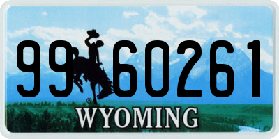 WY license plate 9960261