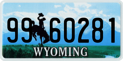 WY license plate 9960281