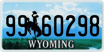 WY license plate 9960298