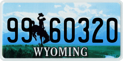 WY license plate 9960320