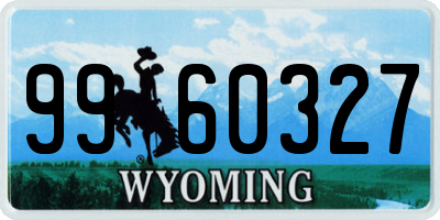 WY license plate 9960327