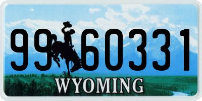 WY license plate 9960331