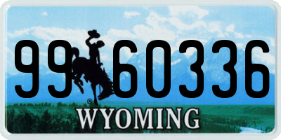 WY license plate 9960336