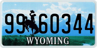 WY license plate 9960344
