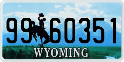 WY license plate 9960351