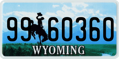 WY license plate 9960360