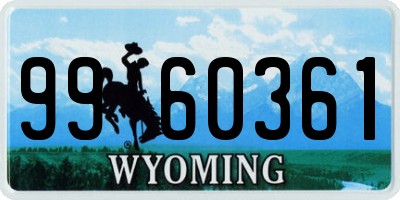 WY license plate 9960361