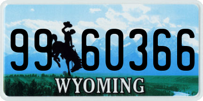 WY license plate 9960366