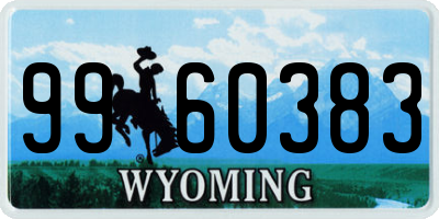 WY license plate 9960383