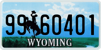 WY license plate 9960401