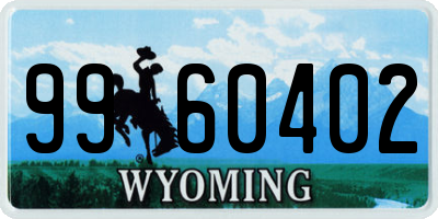 WY license plate 9960402