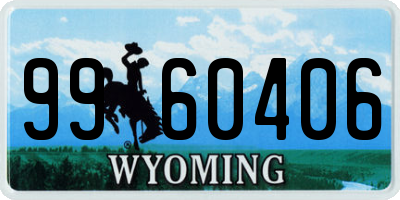 WY license plate 9960406