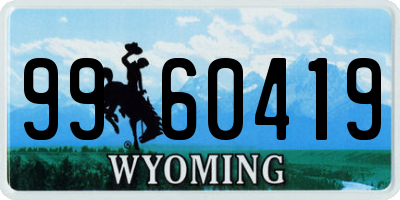 WY license plate 9960419