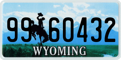 WY license plate 9960432