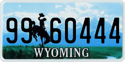 WY license plate 9960444