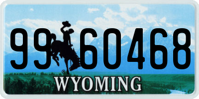 WY license plate 9960468