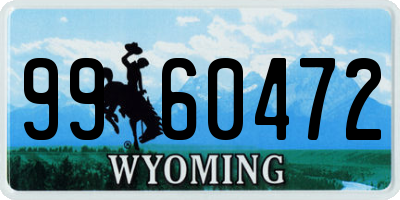 WY license plate 9960472