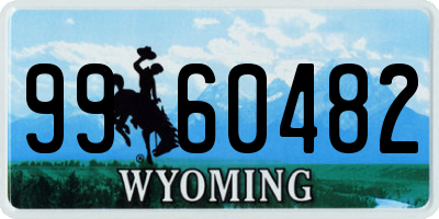 WY license plate 9960482