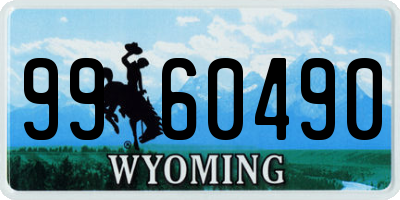 WY license plate 9960490