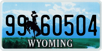 WY license plate 9960504