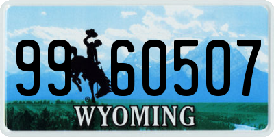 WY license plate 9960507