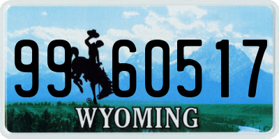 WY license plate 9960517