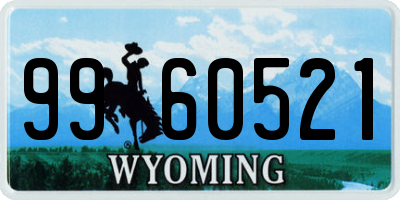 WY license plate 9960521