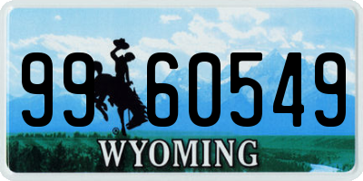 WY license plate 9960549
