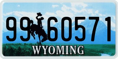 WY license plate 9960571