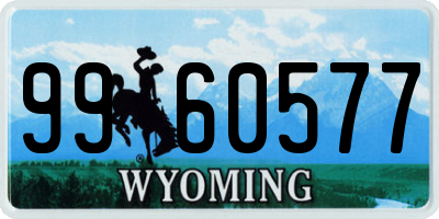 WY license plate 9960577