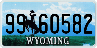 WY license plate 9960582