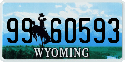 WY license plate 9960593