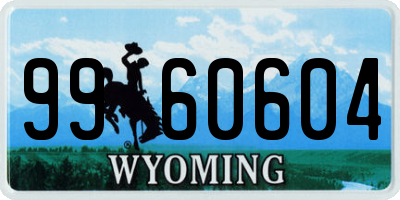 WY license plate 9960604