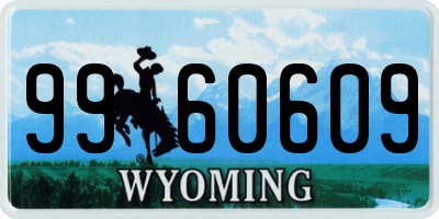 WY license plate 9960609